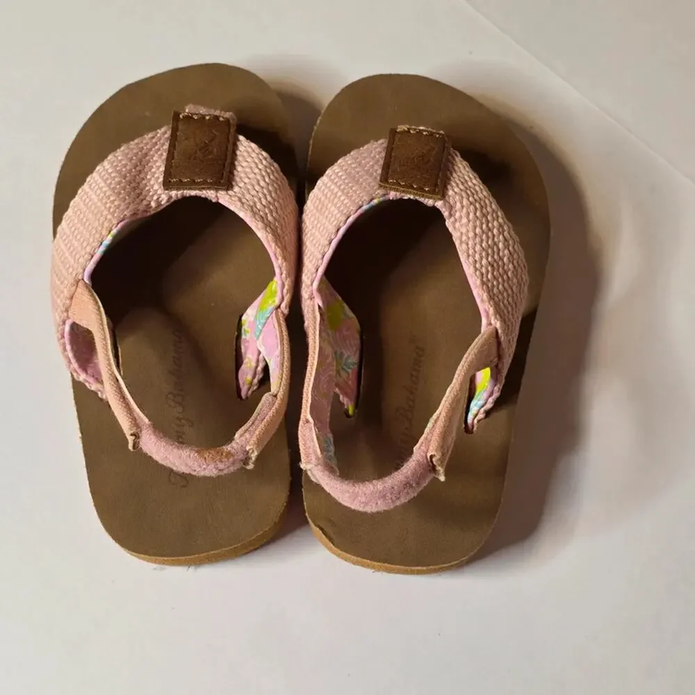 Tommy Bahama Toddler size 5-6 Thong Flip‎ Flops with Elastic Back EUC